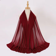 Pleated Chiffon Hijab Ladies Shawl - Palm and Thread