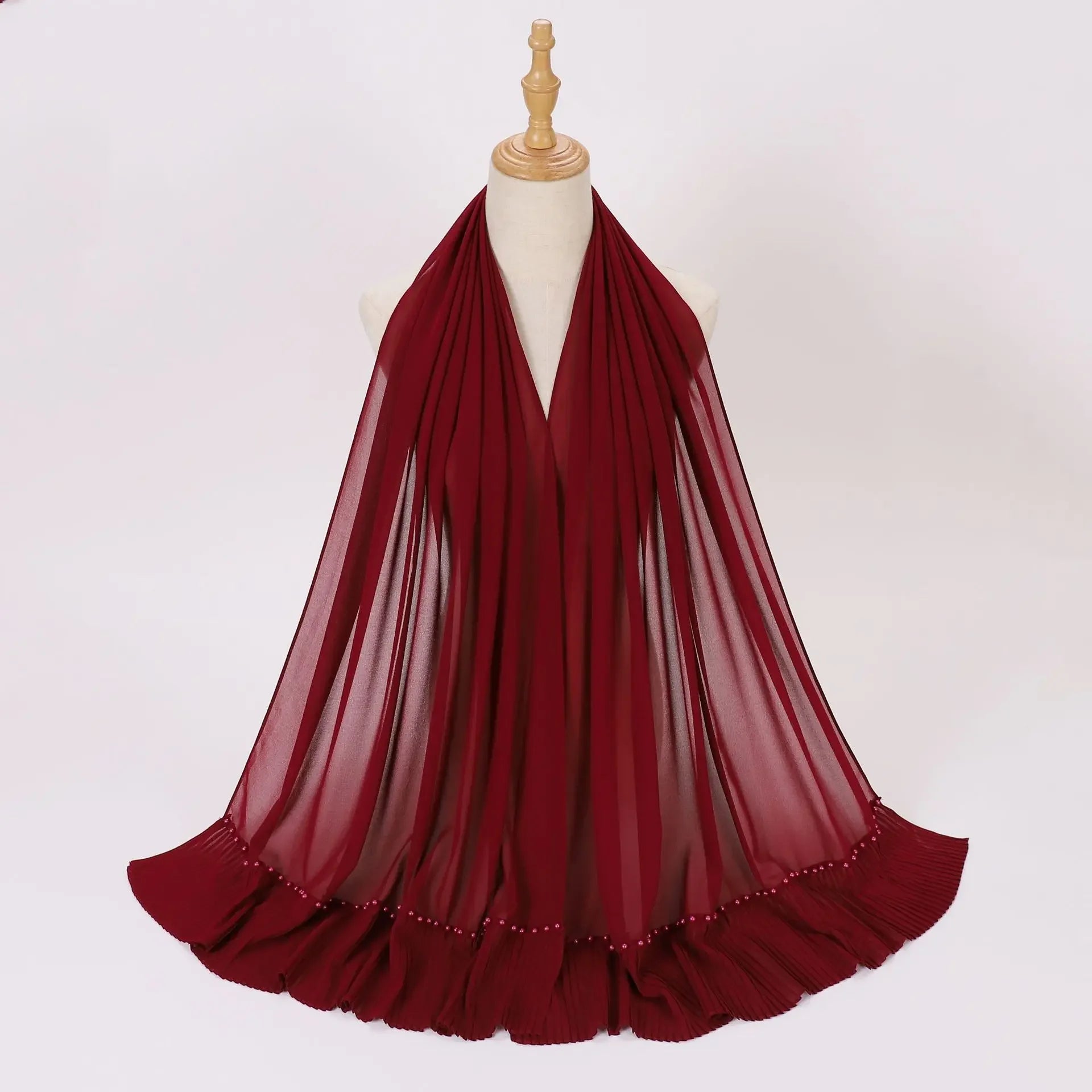 Pleated Chiffon Hijab Ladies Shawl - Palm and Thread