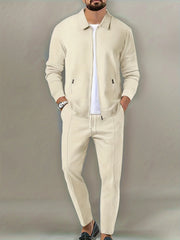 Slim Fit Jacket with Zipper Pocket Sportswear SET - Palm and Thread