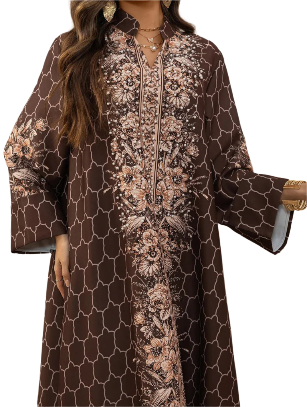 Diamond Long Sleeve Abaya - Palm and Thread