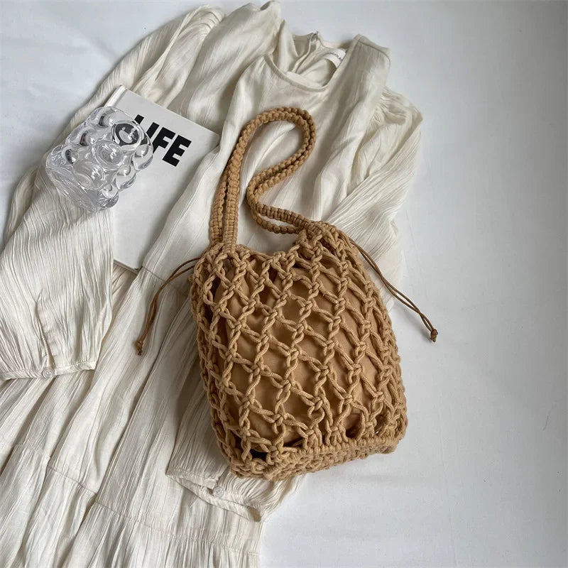 Fashion Straw Crossbody Bag - Palm and Thread