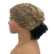Embroidery Beading Turban Cap - Palm and Thread