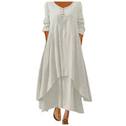 Elegant Linen Ginger Bohemia Layering Vintage Dress - Palm and Thread