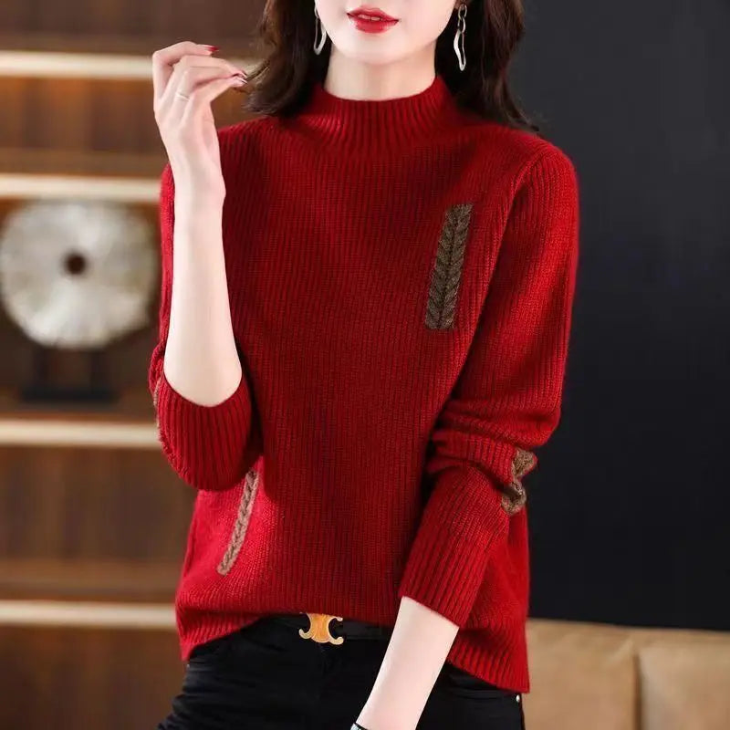 Simple Casual All Match Knitted Sweater Top - Palm and Thread