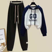 Hooded Print Top Loose Pant Set - Palm and Thread
