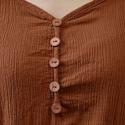 Elegant Linen Ginger Bohemia Layering Vintage Dress - Palm and Thread