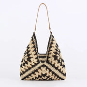 Straw Tote Vintage Vacation Shoulder Bag - Palm and Thread