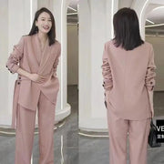 New Casual Suit Jacket Matching Set Elegant Loose Blazers Wide Leg Pants Two Piece - Palm and Thread