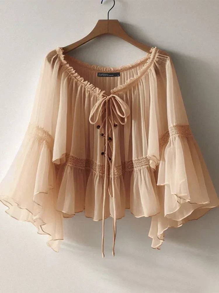 Vintage Chiffon Blouse - Palm and Thread