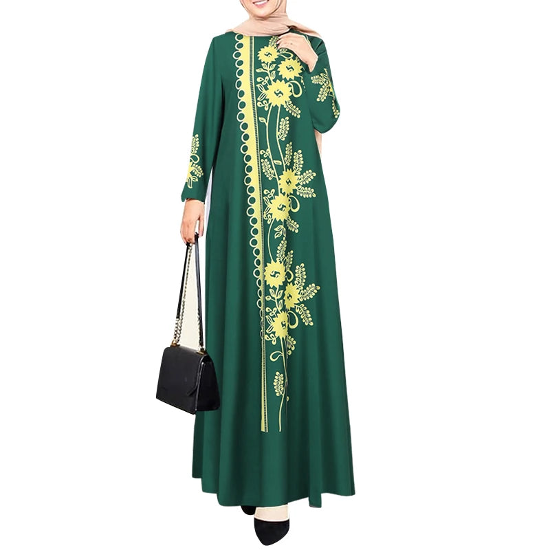 Vintage Floral Printed Abaya - Palm and Thread