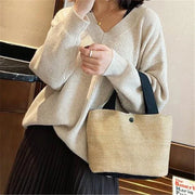 Elegant Straw Woven Handbag - Palm and Thread