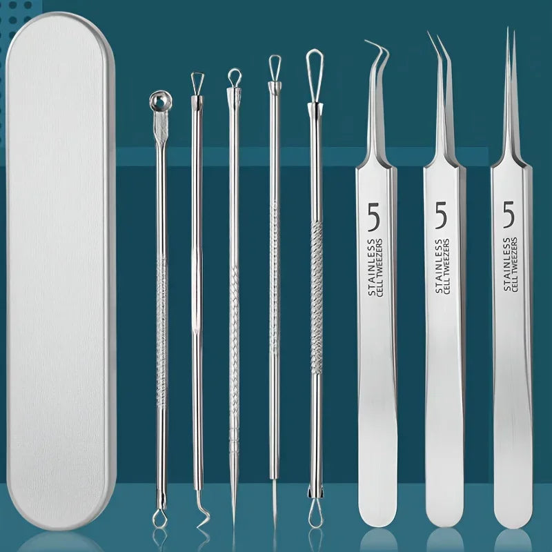 Stainless Steel Blackhead Removal Tool Set - Palm and Thread