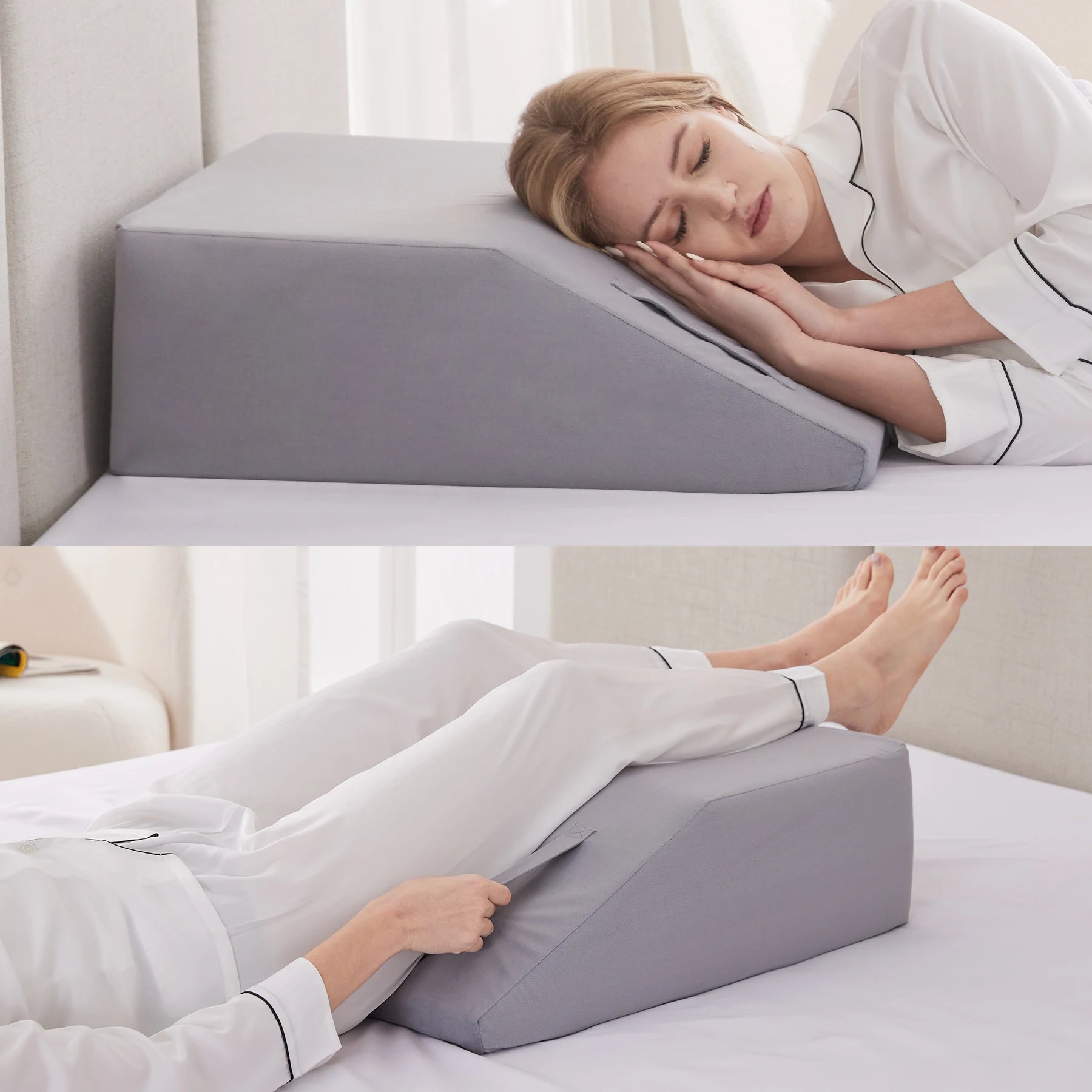 Memory Foam Leg Knee Wedge Pillow - Palm and Thread
