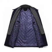 Scarf Collar Cotton-Padded Woolen Coat