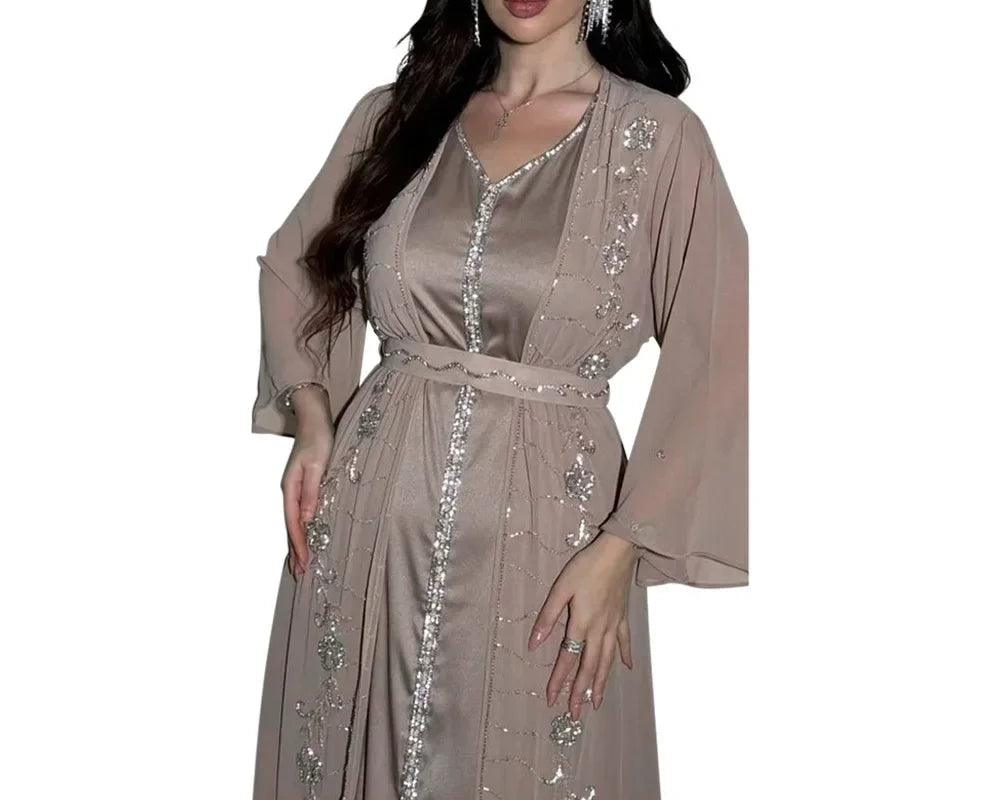 Chiffon Cardigan and Vest Dress Abaya - Palm and Thread