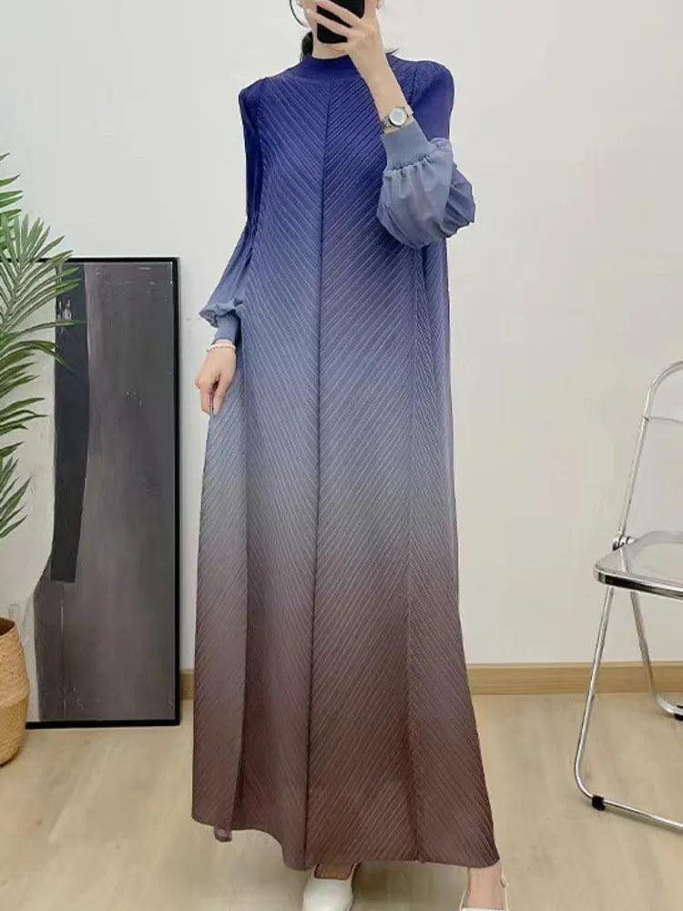 Party Gradient Pleated Long Dress Abaya - Palm and Thread