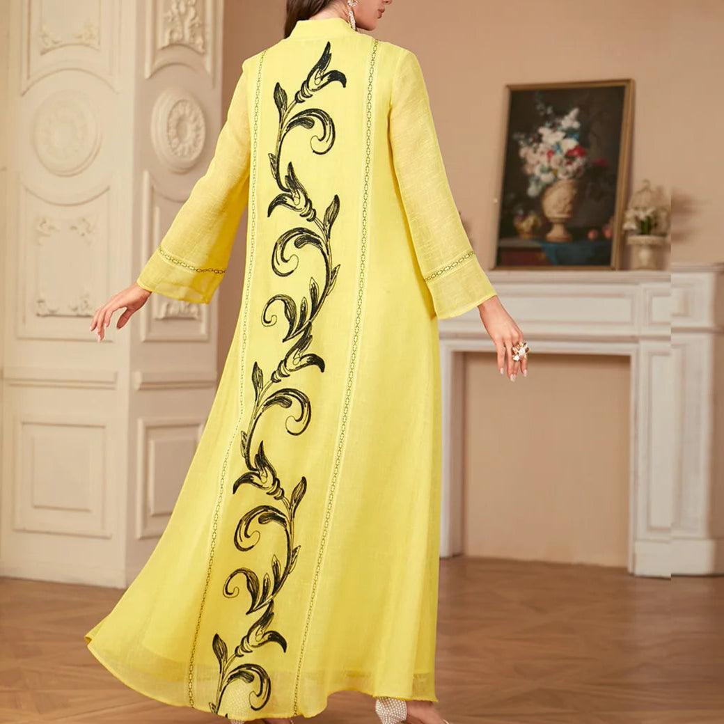 New Embroidery Maxi Abaya Kaftan - Palm and Thread