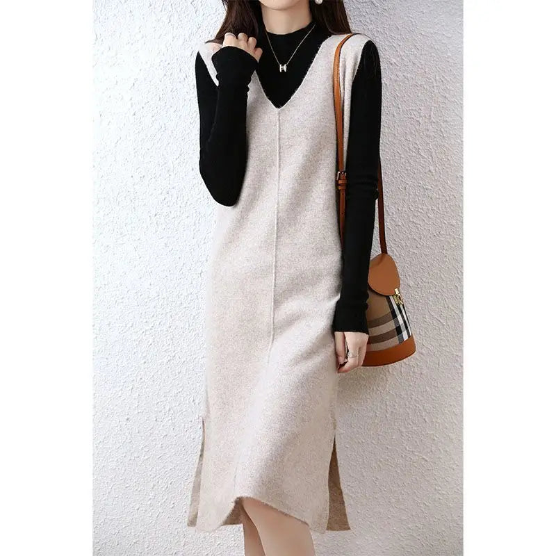 Stylish Vintage Sleeveless Knit Midi Dress - Palm and Thread