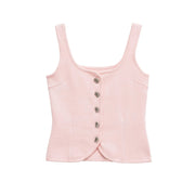 Knitted Vest Sweater Sleeveless Crop - Palm and Thread