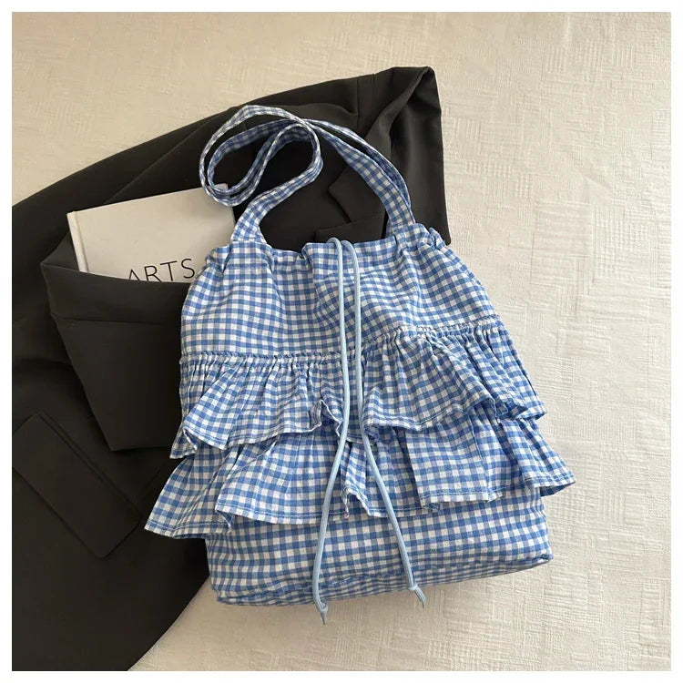 Cute Plaid Cotton Tote Bag - Palm and Thread