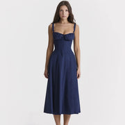 Elegant Waist-Tied Slimming Dress