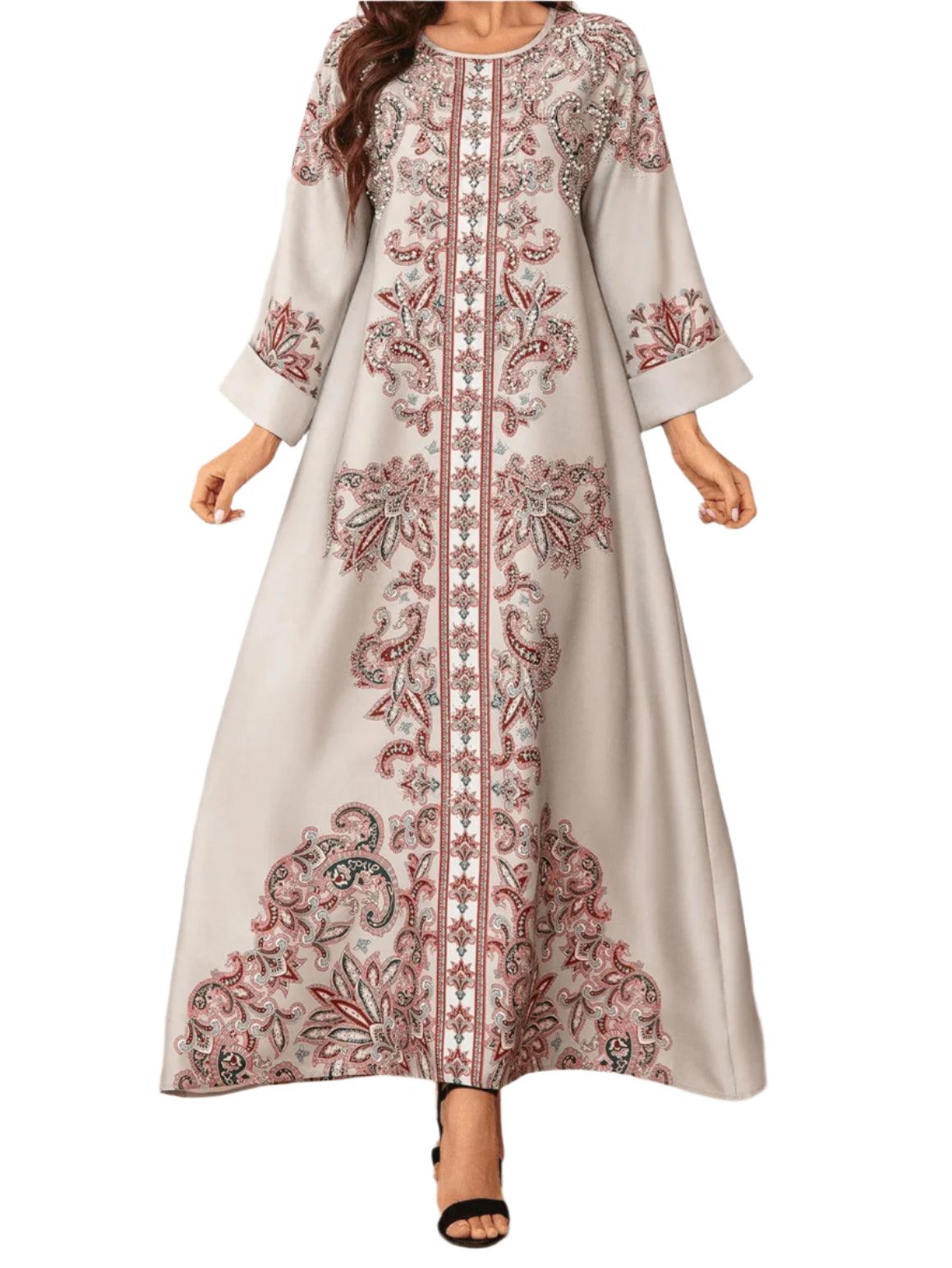 Abaya Long Dress Print Kaftan - Palm and Thread