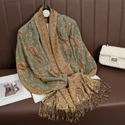 Tassel Design Paisley Jacquard Pashmina - Palm and Thread
