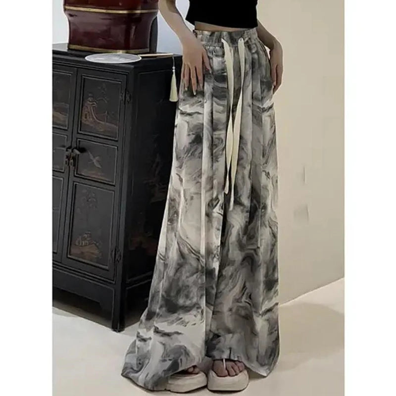 Fashion Vintage Print Wide Leg Pant - Palm and Thread