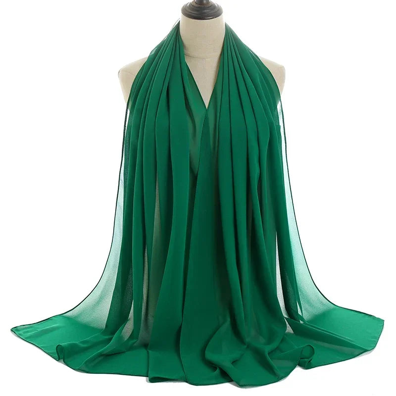 Solid Chiffon Shawl Scarf - Palm and Thread