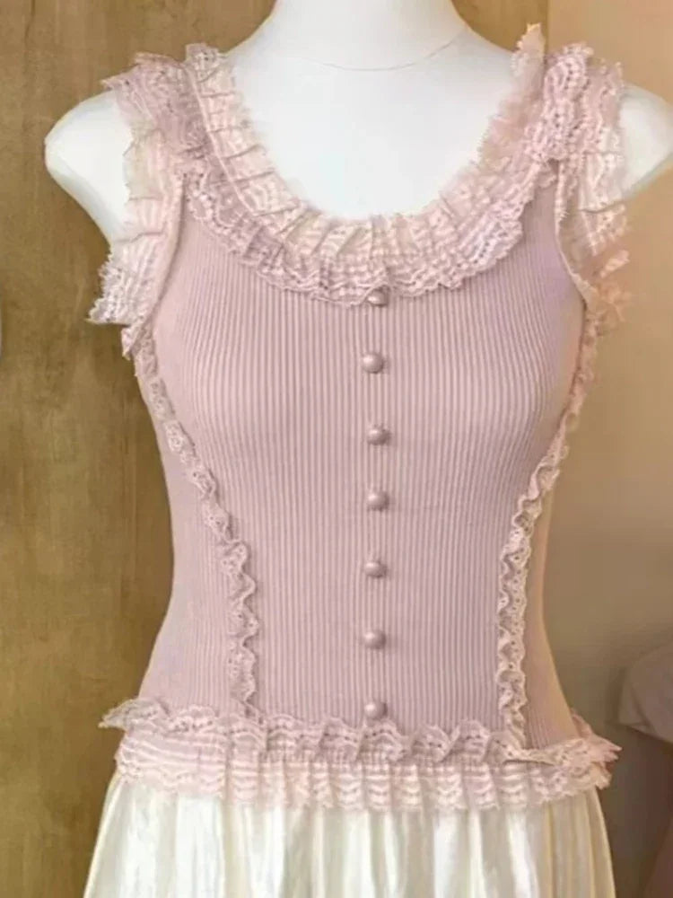 Lace Patchwork Crop Top - Palm and Thread