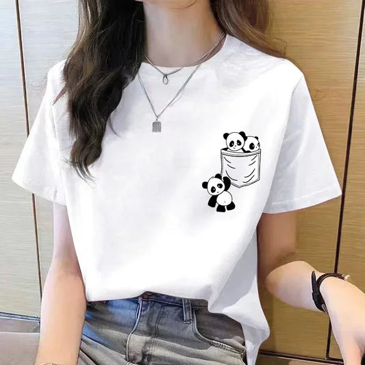 New Pocket Panda Cartoon Printed T-shirt - Palm and Thread