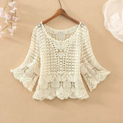 New Loose Five-point Top - Palm and Thread