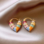 Colorful Heart Ear Buckle Earring - Palm and Thread