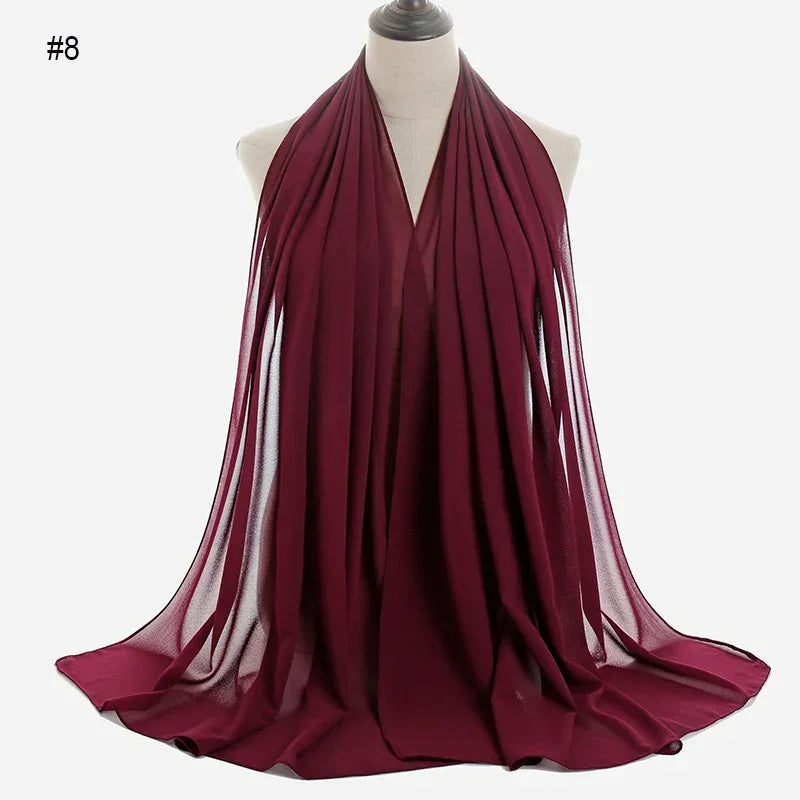 Solid Chiffon Shawl Scarf - Palm and Thread