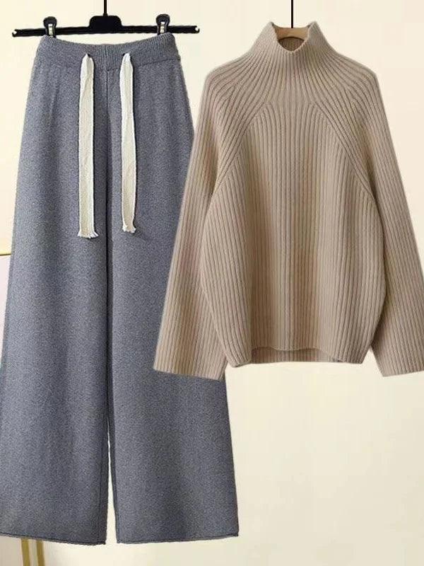 Turtleneck Pullover + Pant Matching Set - Palm and Thread