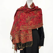 Fashion Paisley Kashmiri Imitated Pashmina Tassel Scarf - Palm and Thread