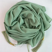 Bubble Chiffon Hijab Solid Color Long shawls - Palm and Thread
