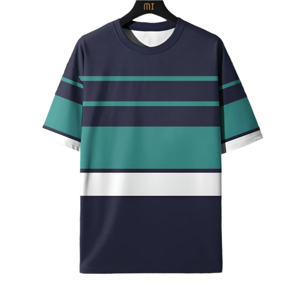 Stripe Print Crew Neck Top - Palm and Thread