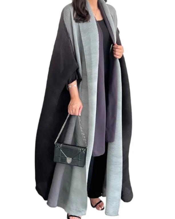 Miyake Folds Bandage Batwing Sleeve Coat Abaya - Palm and Thread