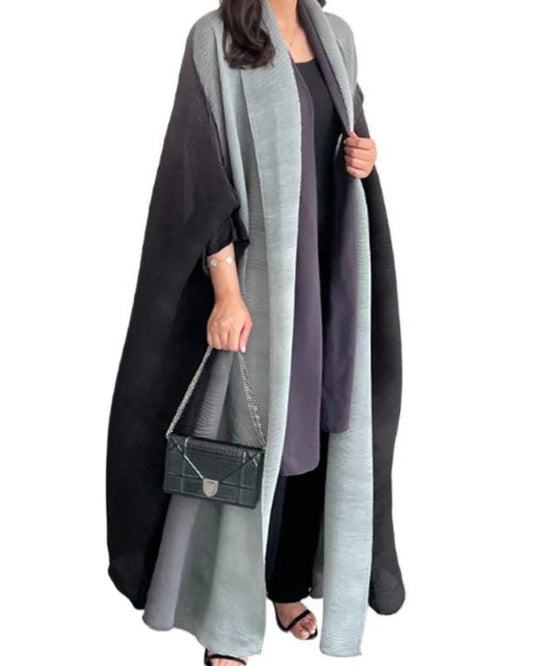 Miyake Folds Bandage Batwing Sleeve Coat Abaya - Palm and Thread