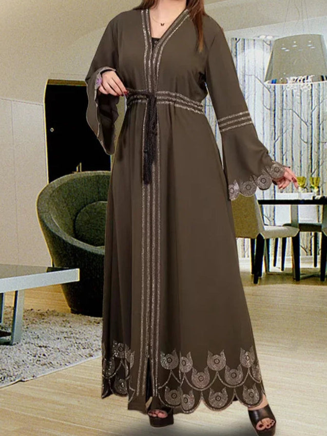 Diamond Flare Sleeve Abaya - Palm and Thread