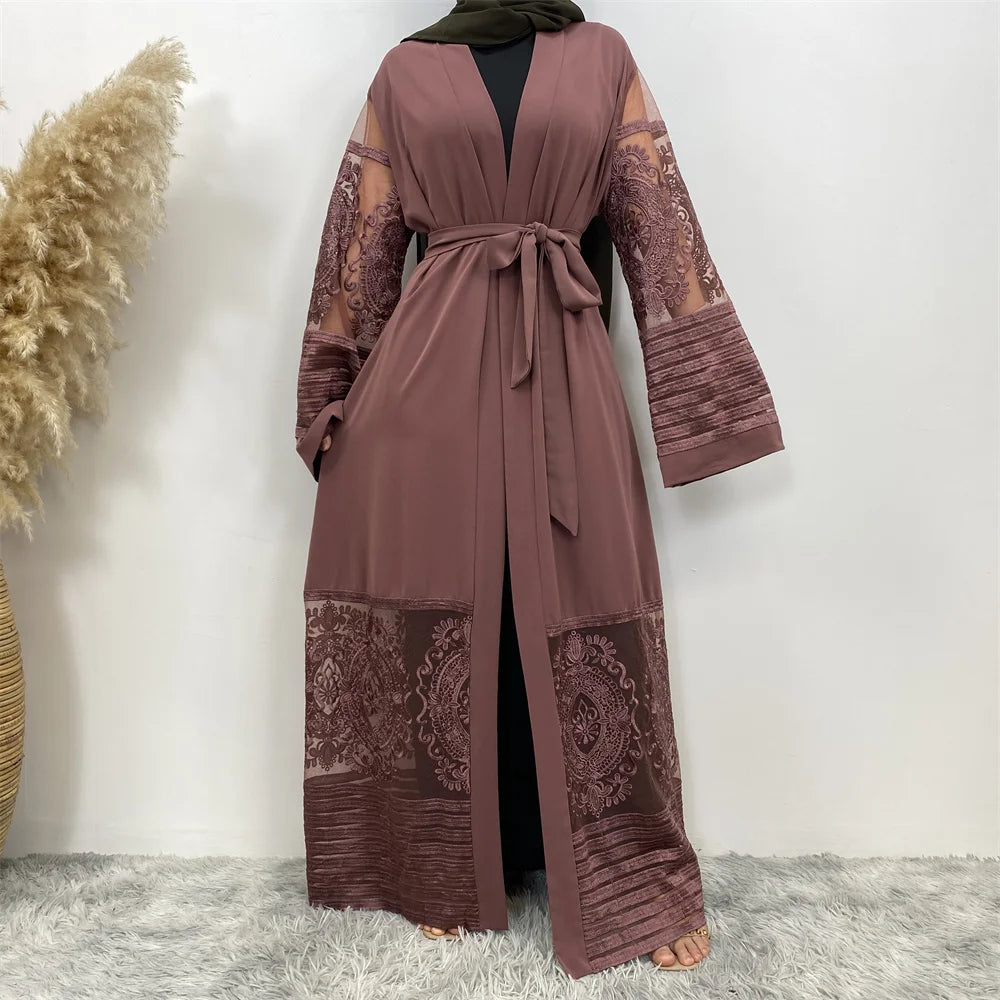 Luxury Gold Rhinestones Abaya Kaftan - Palm and Thread