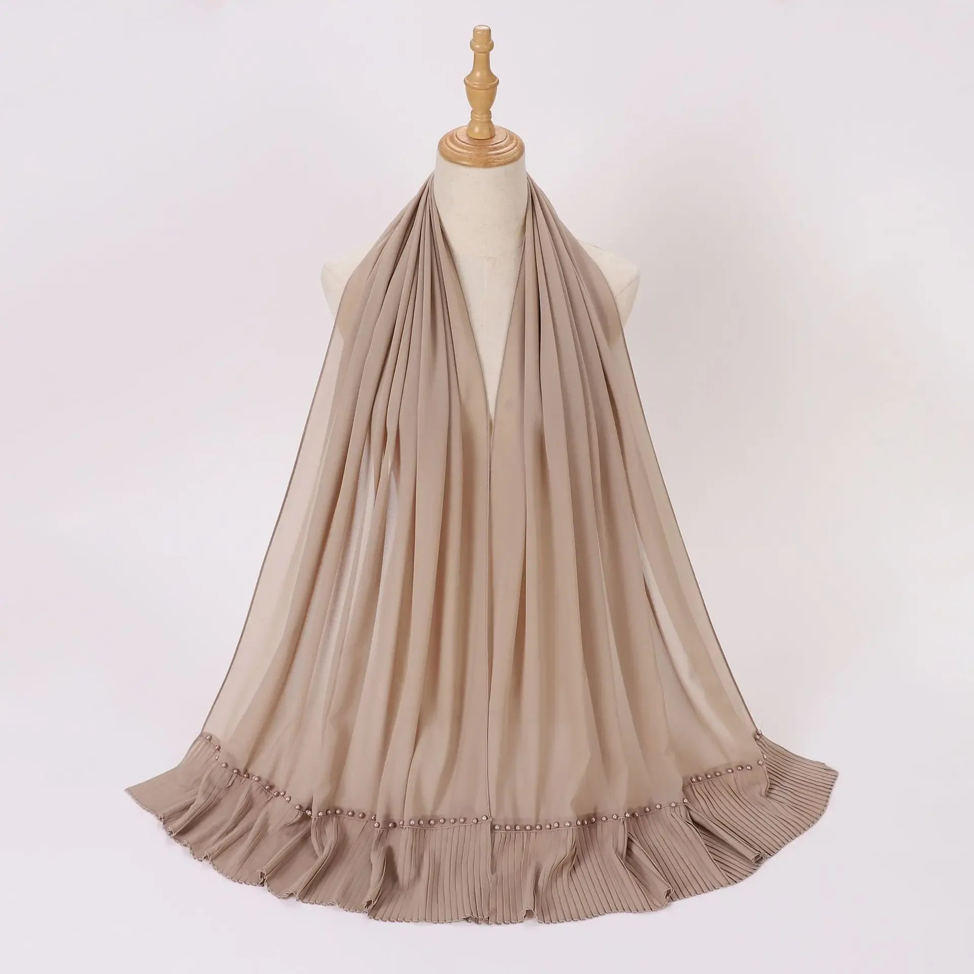 Pleated Chiffon Hijab Ladies Shawl - Palm and Thread