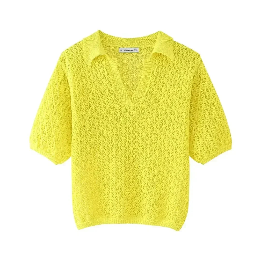 New Jacquard Mesh Loose Top - Palm and Thread