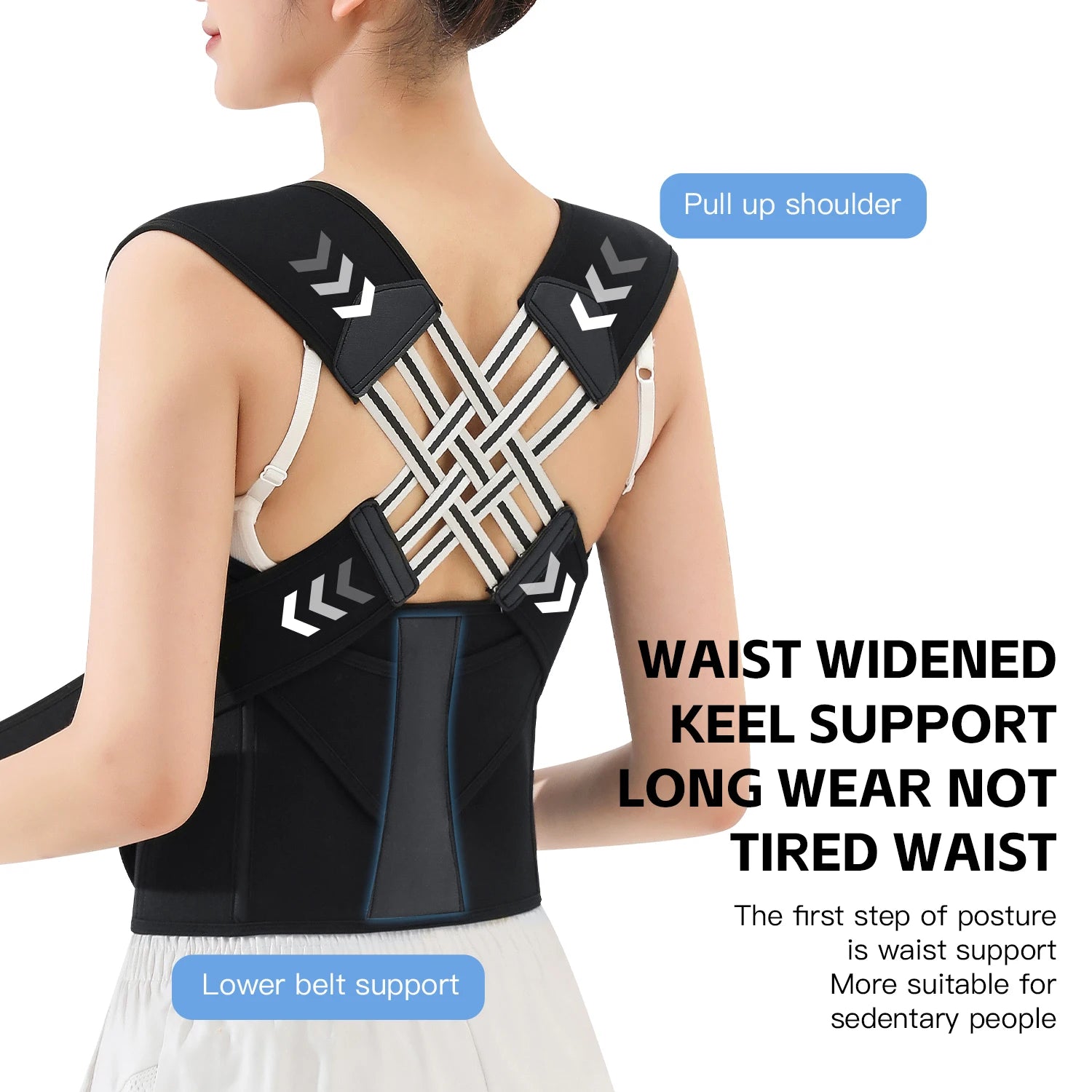 Breathable Elastic Back Posture Correction Belt - Palm and Thread