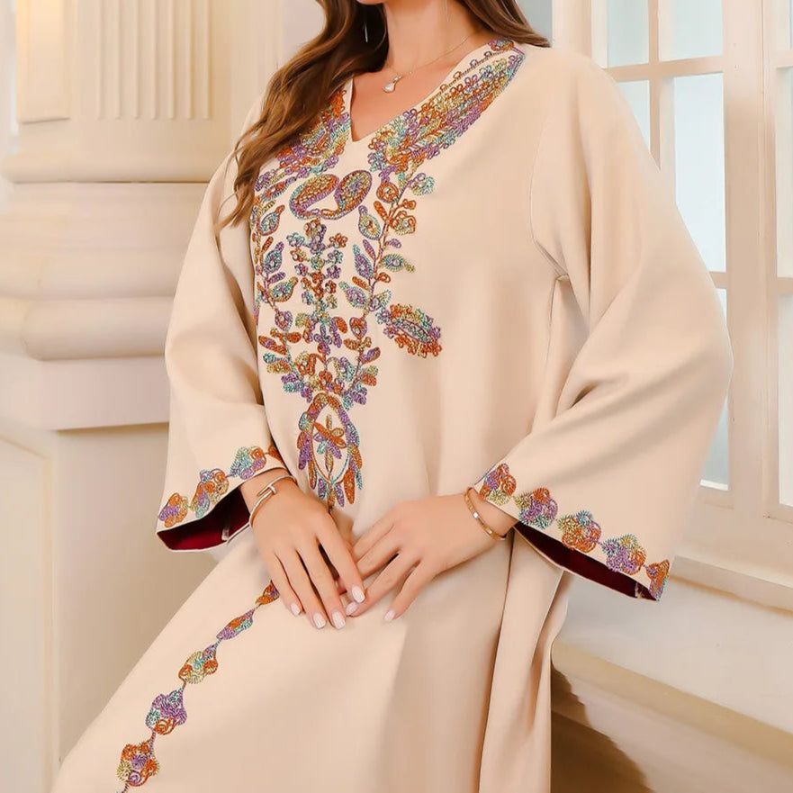 Diamond Embroidery Fashionable Abaya - Palm and Thread