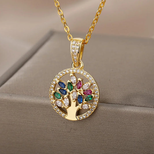 Tree of Life Stainless Steel Necklaces - Palm and Thread