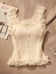Lace Patchwork Crop Top - Palm and Thread