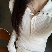 Button Up Bottoming Pullover Top - Palm and Thread