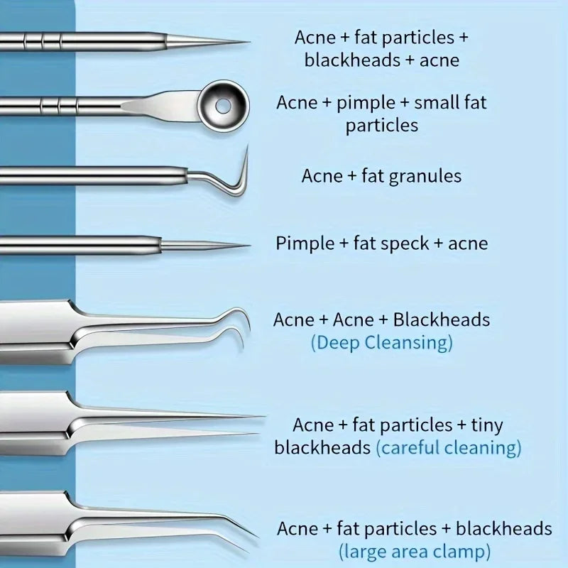 Stainless Steel Blackhead Removal Tool Set - Palm and Thread